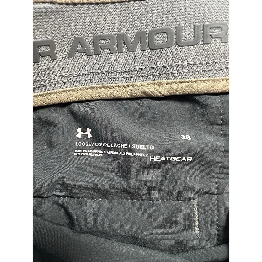 Under Armour Mens Golf Shorts Heat Gear Loose Khaki Sz 38 Active Stretch